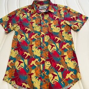 Savage Tacticians Tropical Print Short Sleeve Shirt